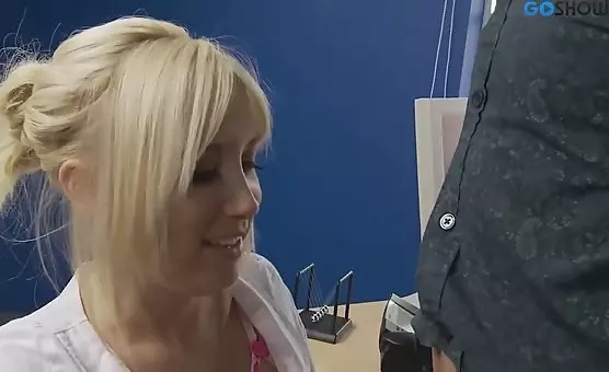 Cocksucker Blonde in Pink Stockings Fucks Her Lover